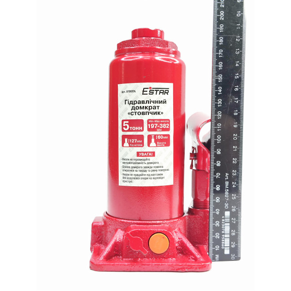 Домкрат "столбик" одноштоковый 5 т, 197-382 мм Estar 970023L