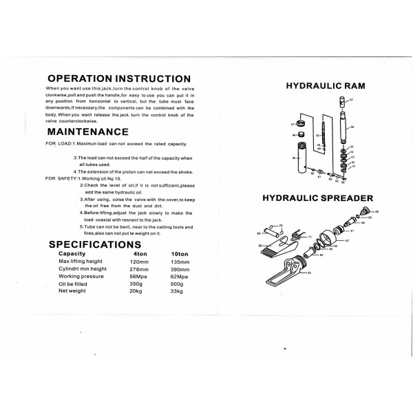 Комплект растяжек гидравлических 10 тонн Profline 97060L