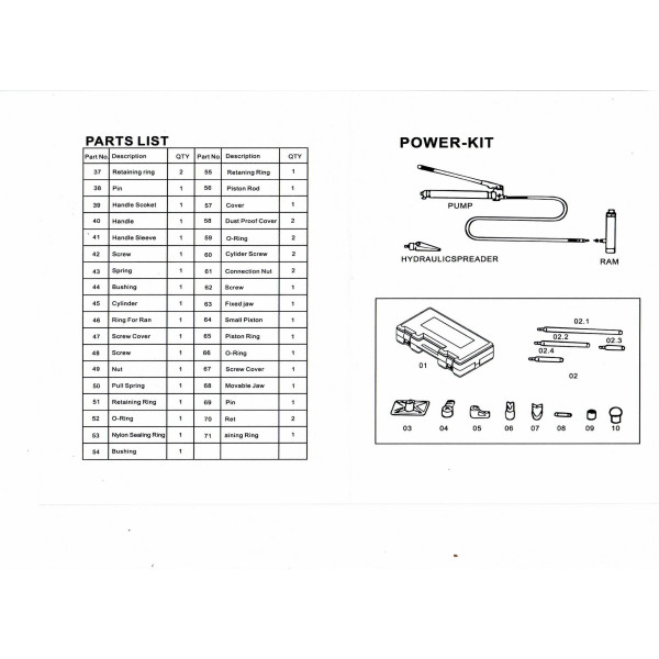 Комплект растяжек гидравлических 10 тонн Profline 97060L