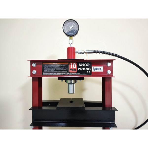 Пресс гидравлический настольный с горизонтальным насосом 10 т с манометром Profline 97350ES