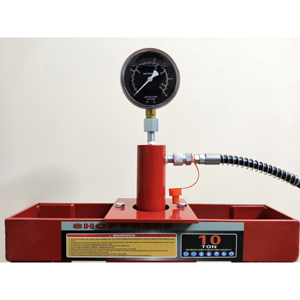 Пресс гидравлический настольный с горизонтальным насосом 10 т с манометром Profline 97350L
