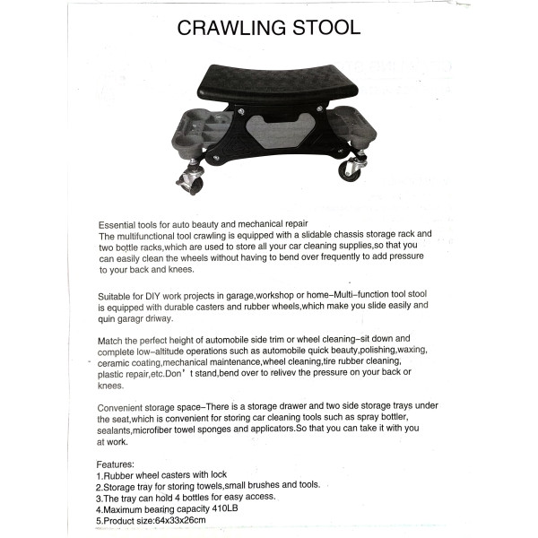 Стул автослесаря с ящиком и полками Profline 97411L