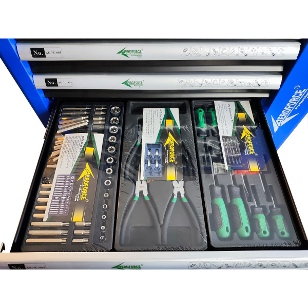 Тележка на колесах с инструментами 7 секций 229 ед. Aeroforce AE-7C