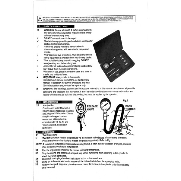 Компрессометр для бензиновых двигателей с удлинителем и переходниками Profline 30030
