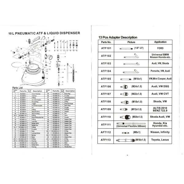 Комплект для замены масла в АКПП пневматический 6л Profline 30596