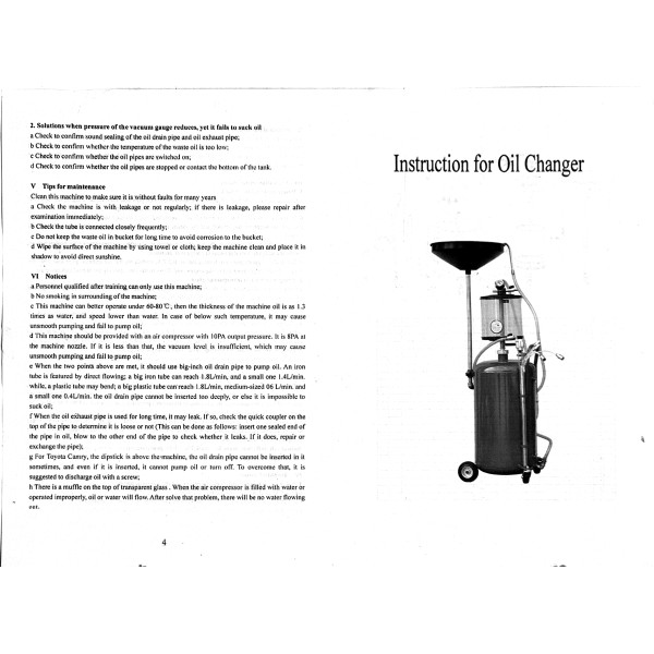 Установка для слива и вакуумной откачки масла с мерной колбой 80 л Profline 305991L
