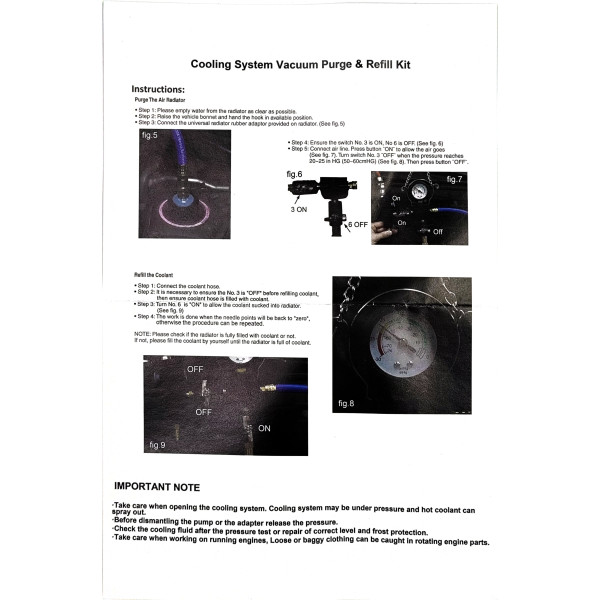 Набор для вакуумной откачки и замены жидкости в системе охлаждения Profline 30600