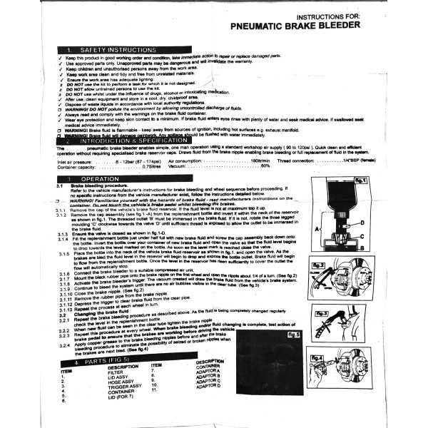 Набор для прокачки и замены тормозной жидкости Profline 30702 
