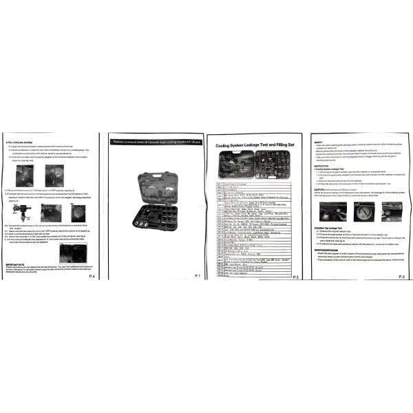 Набор для тестирования давления в системе охлаждения, 28 пр Profline 31030
