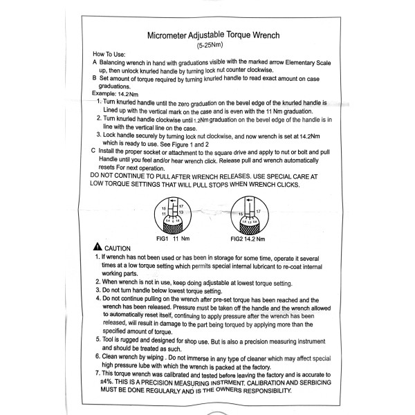 Динамометрический ключ 1/4" 5-25NM Profline 39001