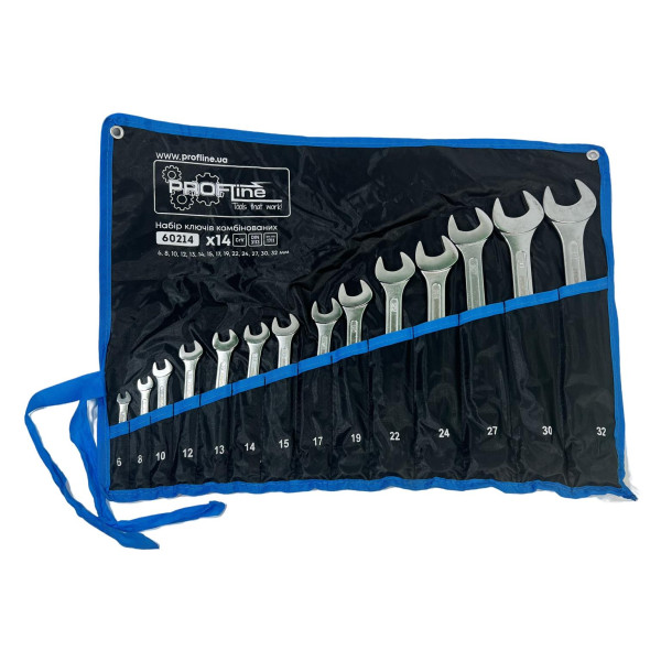 Набор комбинированных ключей на холсте 14 ед. Profline 60214