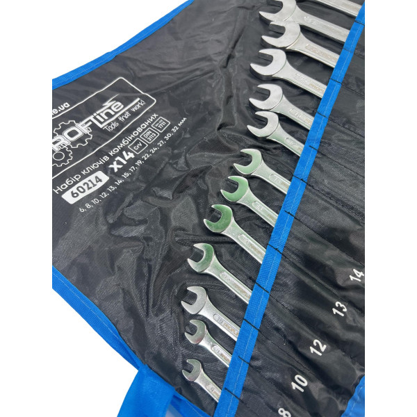 Набор комбинированных ключей на холсте 14 ед. Profline 60214