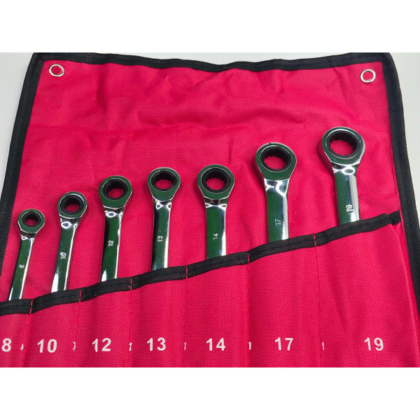 Набор комбинированных трещоточных ключей 7 ед. 8-19 мм Profline 60238