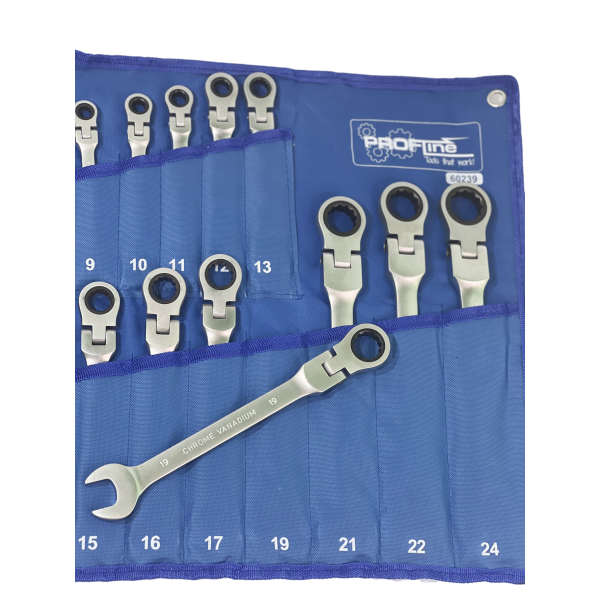 Набор комбинированных трещоточных ключей с карданом 14 ед. 8-24 мм Profline 60239