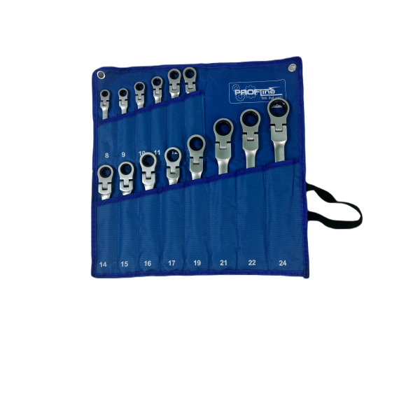 Набор комбинированных трещоточных ключей с карданом 14 ед. 8-24 мм Profline 60239