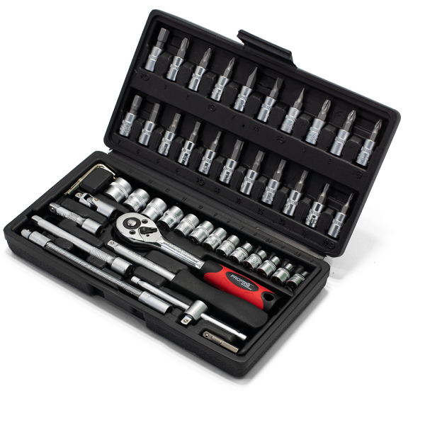 Набор инструментов 5в1(набор 72ед + набор 46ед + ключи 12ед + шестигранники 7ед + магнит)Profline 60725-209