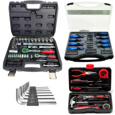 Набор инструментов 4в1 (набор 72 ед.+набор проф.отверток+набор слесарный+шестигранники) 60725-107