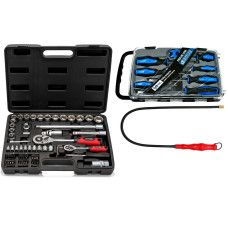 Набор инструментов 3в1 (набор 72 ед + набор отверток профессиональных в кейсе 7 ед с намагничивателем + магнит на гибком удлинителе) Profline 60725-203