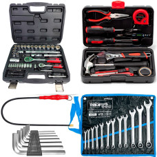 Набор инструментов 5в1(набор 72ед + слесарный 10ед + ключи 12ед + Г-обр. ключи 7ед + магнит)Profline 60725-208