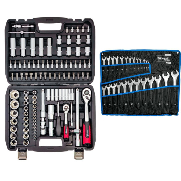 Набор инструмента PROFLINE 61087 108 ед. + Набор ключей 25 ед. на полотне (6-32мм) PROFLINE 60225