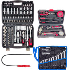 Набор инструмента 4в1 (набор 108 ед + ключи на полотне 12 ед + слесарный набор + магнит) PROFLINE 61085-107