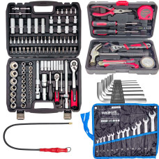 Набор инструментов 5в1 (набор 108 ед + ключи 12 ед + слесарка + шестигранники + магнит) PROFLINE 61085-108