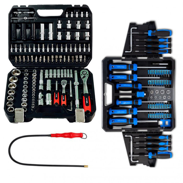 Набор инструментов 3в1(набор инструментов 111 ед., отвертки 63 ед. и магнит) Profline 61085-201