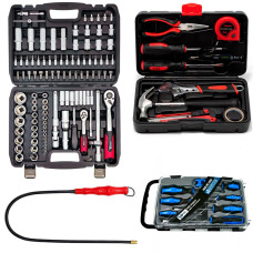 Набор инструментов 4в1 (Инструменты 108 ед. + Набор инструмента слесарный 10 ед + Набор отверток профессиональных в кейсе 7 ед с намагничивателем + Магнит ) Profline 61085-202