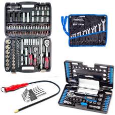 Набор инструментов 5в1(набор 111ед + набор 57ед + шecтигpaнники 7eд + ключи 12ед + магнит)Profline 61085-213