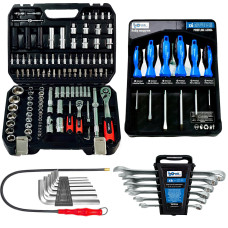 Набор инструментов 5в1 (Набор 111 ед, + Набор ключей + Набор отверток 6 ед. + гибкий удлинитель + шестигранники) Profline 61085-217