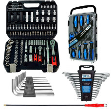 Набор инструментов 5в1 (Набор 111 ед, Набор ключей 12ед, Набор отверток 7ед., удлинитель и шестигр.) Profline  61085-218