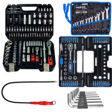 Набор инструментов 5в1(набор 111 ед+набор 57 ед+шecтигpaнники 7 eд+ключи 12 ед+магнит)Profline 61085-220
