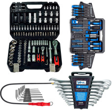 Набор инструментов 5в1 (Набор 111 ед, Набор ключей 8 ед, Набор отверток, бит и головок 63 ед, гибкий удлинитель и шестигранники) Profline 61085-222