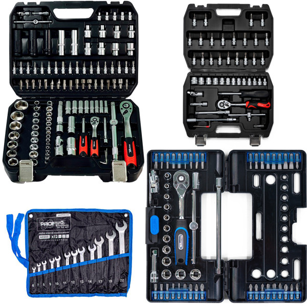 Набор инструментов 4в1 (набор 111 ед + ключи 12 ед + набор 57 ед + набор 46 ед) Profline 61085-303