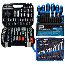 Набор инструментов 3в1 (набор 111 ед + набор ключей 12 ед + набор отверток 18 ед) Profline 61085-311