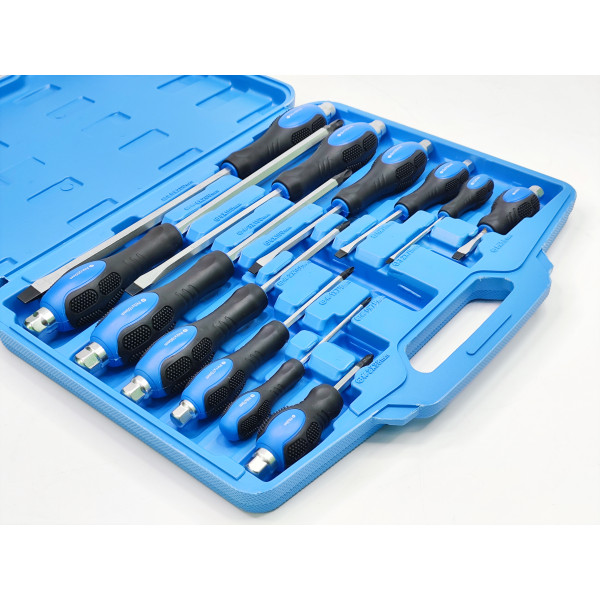 Набор отверток PH0-PH4, SL3.2-SL9.5 усиленных цельнометаллических 12шт. Profline 63112