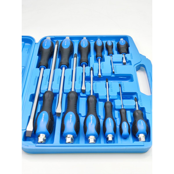 Набор отверток PH0-PH4, SL3.2-SL9.5 усиленных цельнометаллических 12шт. Profline 63112