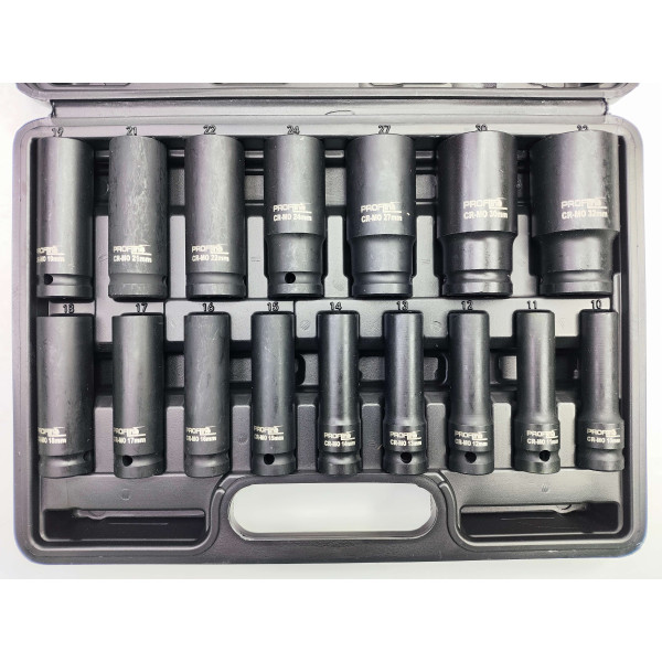 Набор головок ударных длинных 1/2" 6-гр. 16 шт. в кейсе Profline 68055