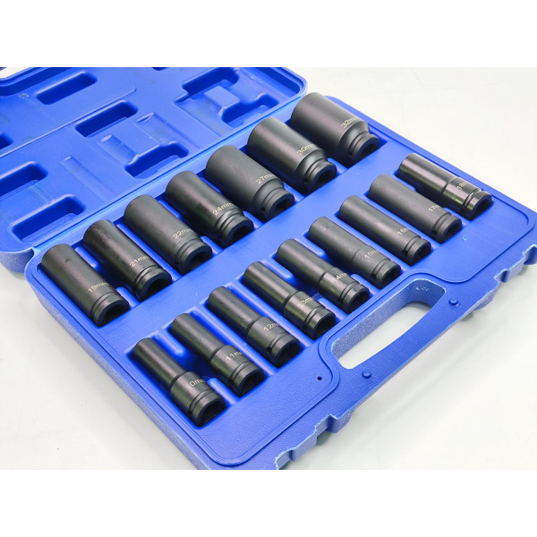 Набор ударных глубоких головок 1/2", 10–32 мм, 6-гранных, 16 шт. Profline 68066