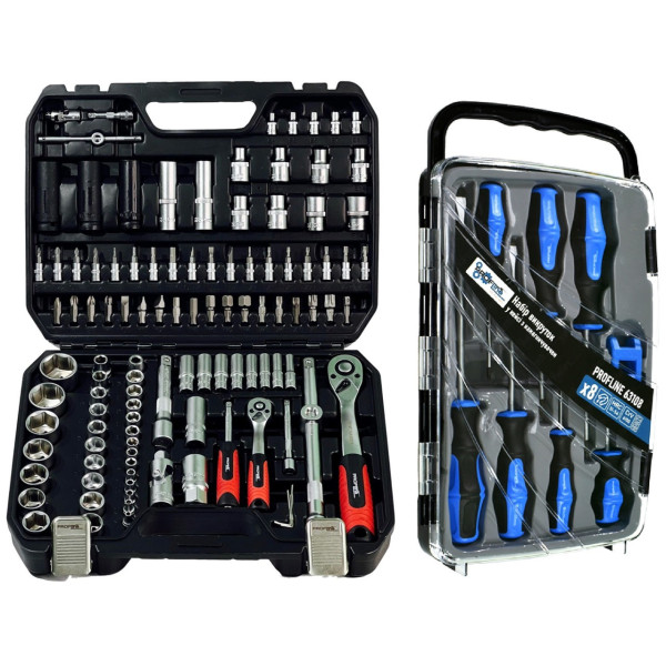 Набор профессионального инструмента 2в1 (Набор 111 ед. + Набор отверток 7 ед.) Profline 68111-103