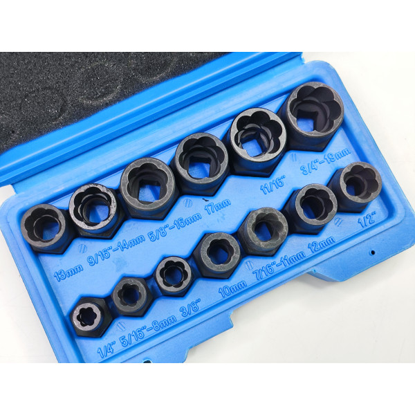 Набор головок для повреждённых болтов и гаек 3/8", 9–19 мм, 13 шт Profline 68938