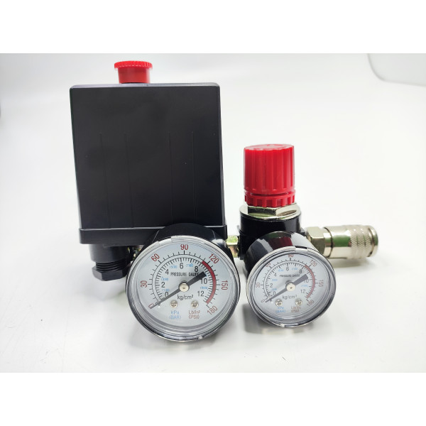 Прессостат к компрессору (2 манометра, редуктор 1 выход быстросъем ) Profline 7320A