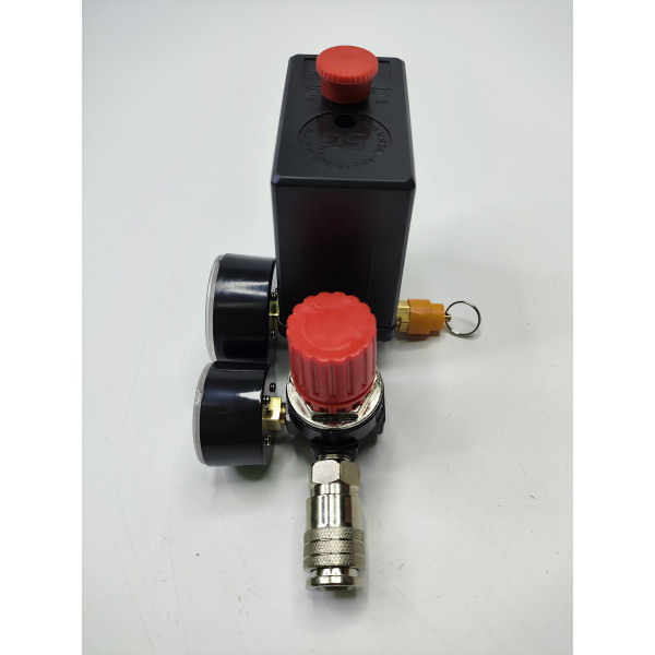 Прессостат к компрессору (2 манометра, редуктор 1 выход быстросъем ) Profline 7320A