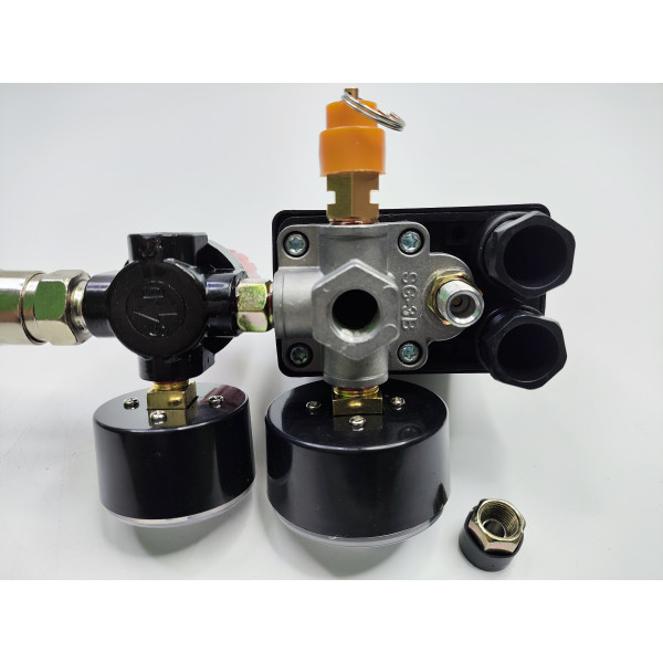 Прессостат к компрессору (2 манометра, редуктор 1 выход быстросъем ) Profline 7320A