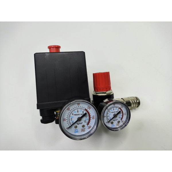 Прессостат к компрессору (2 манометра, редуктор 1 выход быстросъем ) Profline 7320A