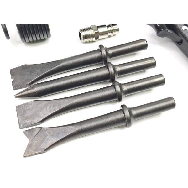 Зубило пневматическое с набором насадок 4 ед. (цилиндрический хвостовик) Profline 77013