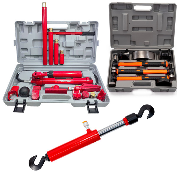 Набор для рихтовки кузова (Растяжка гидравлическая 10 тонн +Стяжка гидравлическая 5 тонн +набор рихтовщика) Profline 97060-204