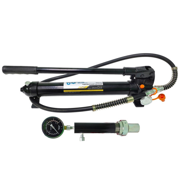 Насос гидравлический 10 тонн + Цилиндр гидравлический для пресса с манометром 10 т. Profline 97105-103