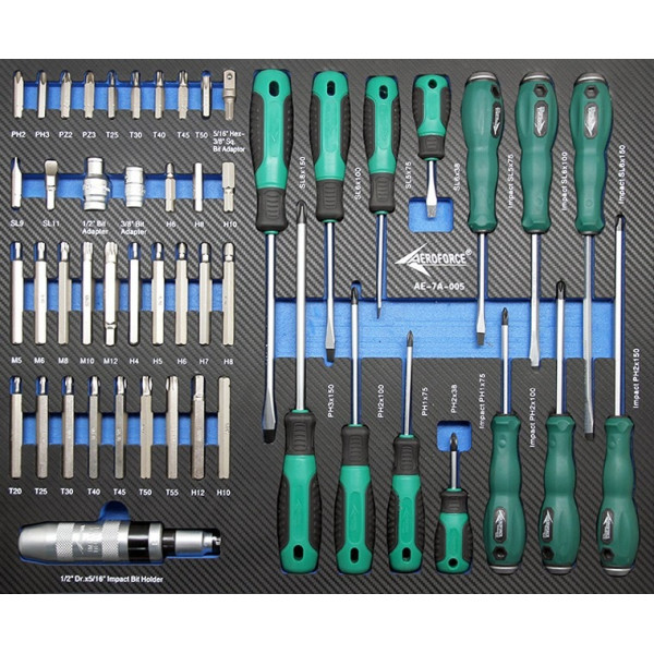 Тележка на колесах с инструментами 7 секций 260 ед. Aeroforce AE-7A