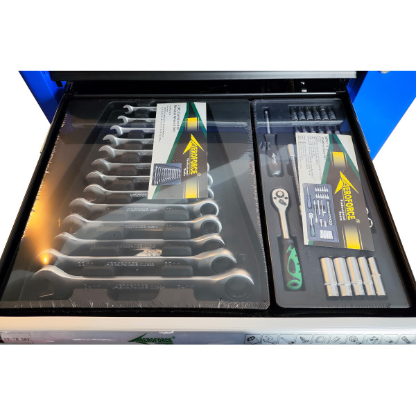 Тележка на колесах с инструментами 7 секций 272 ед. Aeroforce AE-7B